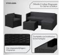 STEELSØN Zethora Gartenlounge Set Polyrattan Schwarz/Anthrazit Bild 3