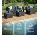 STEELSØN Zethora Gartenlounge Set Polyrattan Schwarz/Anthrazit Bild 4
