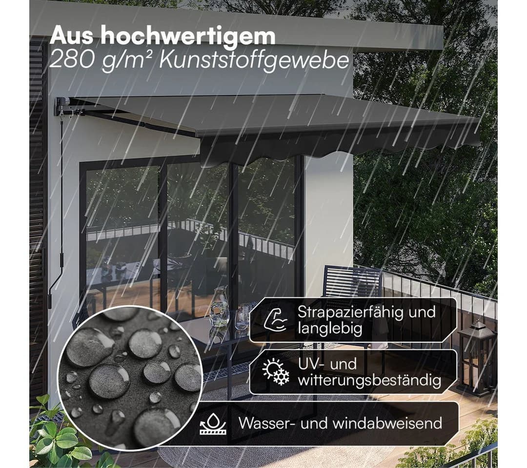 STEELSØN Gelenkarmmarkise Kestria wetterfest Anthrazit Aluminium-Kassette - Bild 3