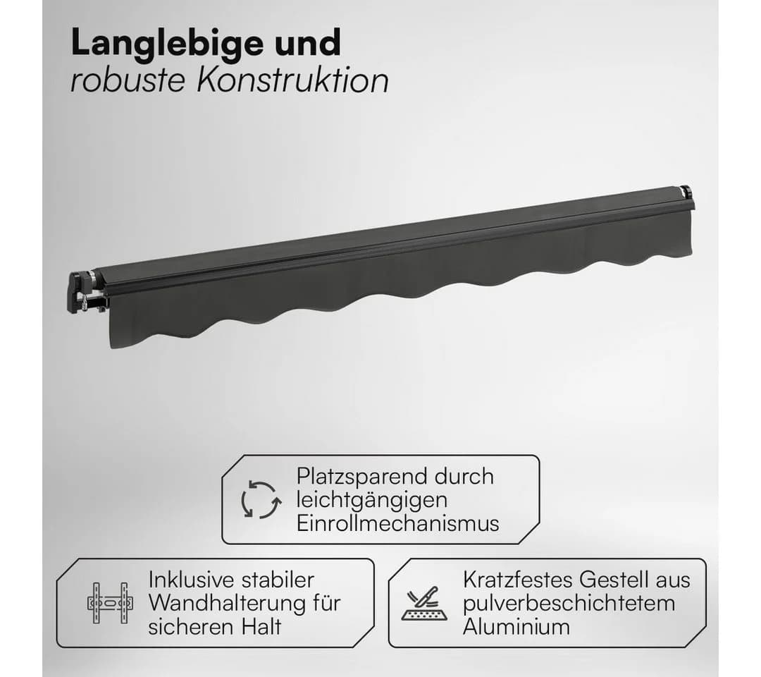 STEELSØN Gelenkarmmarkise Kestria wetterfest Anthrazit Aluminium-Kassette - Bild 4
