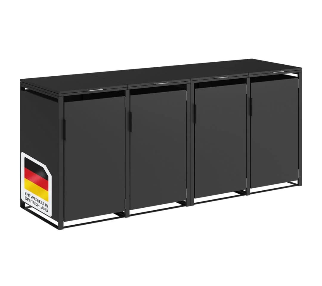 STEELSØN Mülltonnenbox Thoria 240L Graphitschwarz 4 Türen - Bild 2