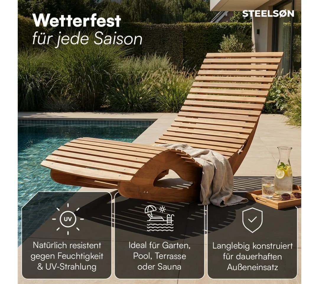 STEELSØN Gartenliege Solaria Akazienholz