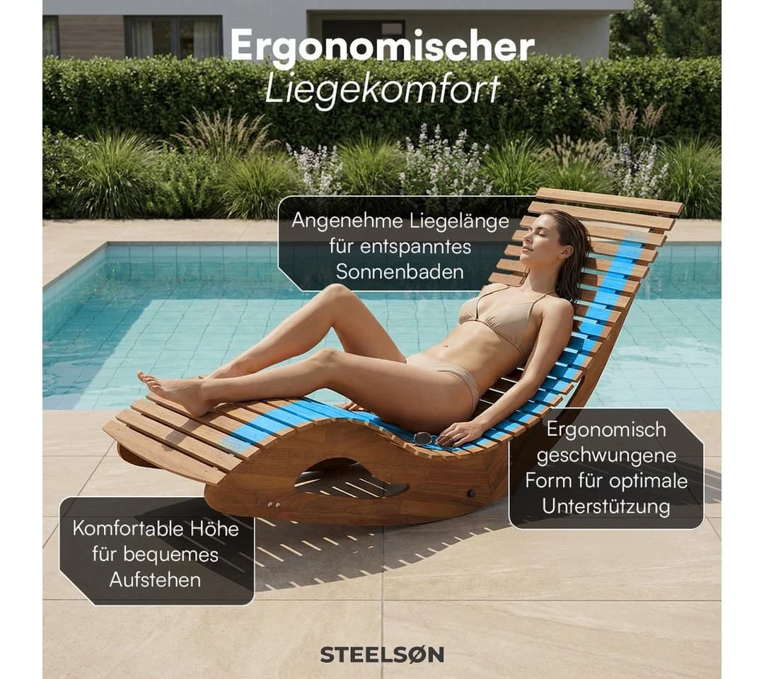 STEELSØN Gartenliege Solaria Akazienholz - Bild 5