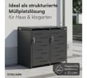 STEELSØN Mülltonnenbox Diorus 120L Graphitschwarz 2 Türen Bild 1