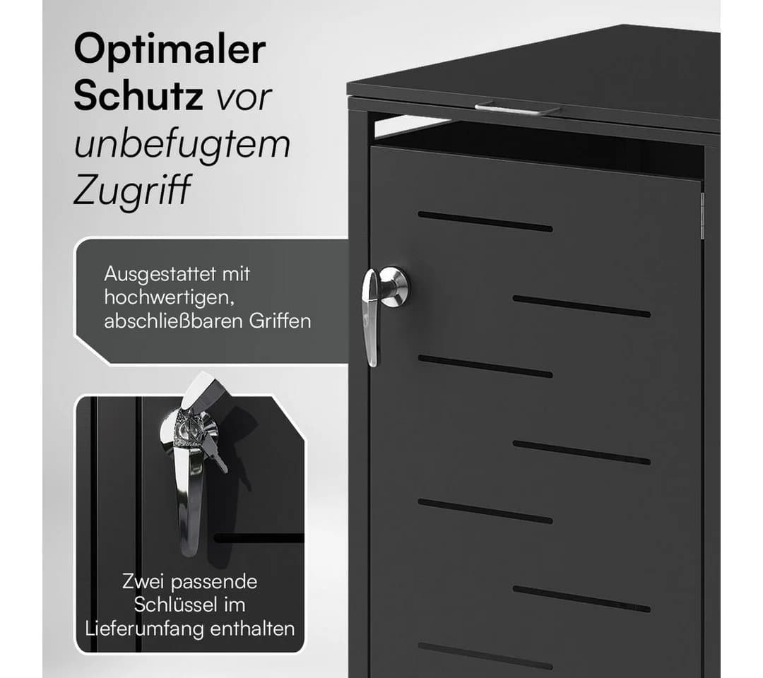 STEELSØN Mülltonnenbox Diorus 120L Graphitschwarz 2 Türen - Bild 4
