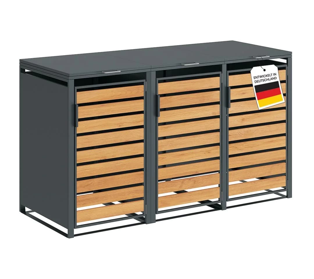 STEELSØN Mülltonnenbox Kestra 240L Holzoptik - Bild 2