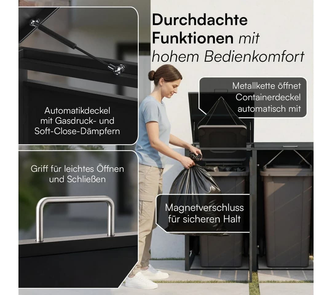 STEELSØN Mülltonnenbox Kestra 240L Holzoptik - Bild 4