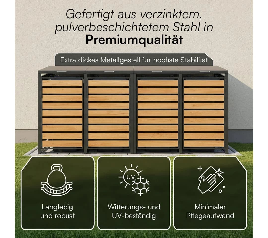 STEELSØN Mülltonnenbox Kestra 240L Holzoptik - Bild 5
