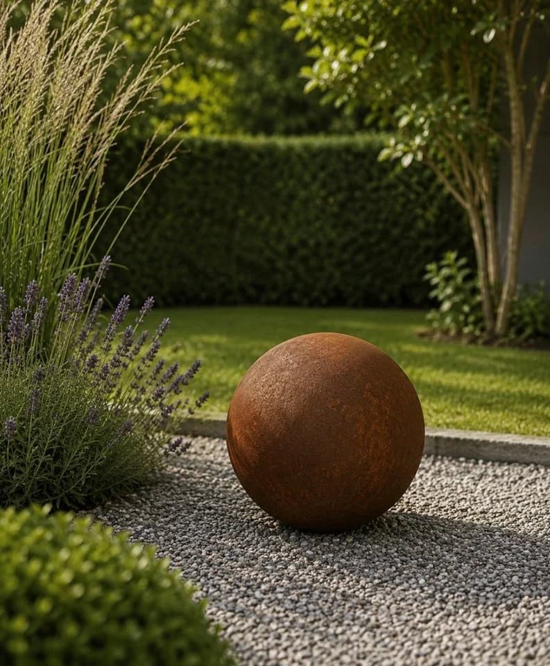 Seyila Home Dekokugel Metall Edelrost Garten Deko