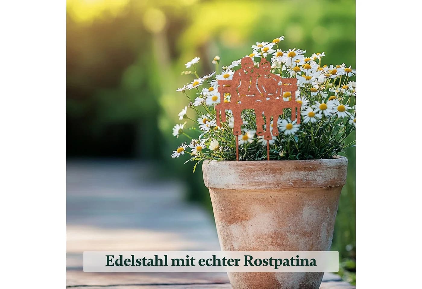 VERDOBA Gartenstecker Eisen Rost & Silber Deko Figuren - Bild 3