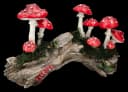 Figuren Shop GmbH Gartenfigur Fliegenpilze auf Baumstamm 23 cm Bild 1