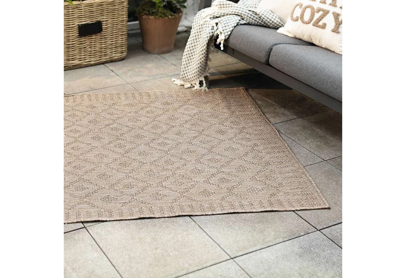 Dekoleidenschaft Outdoorteppich "Naturally" Beige Polypropylen - Bild 3