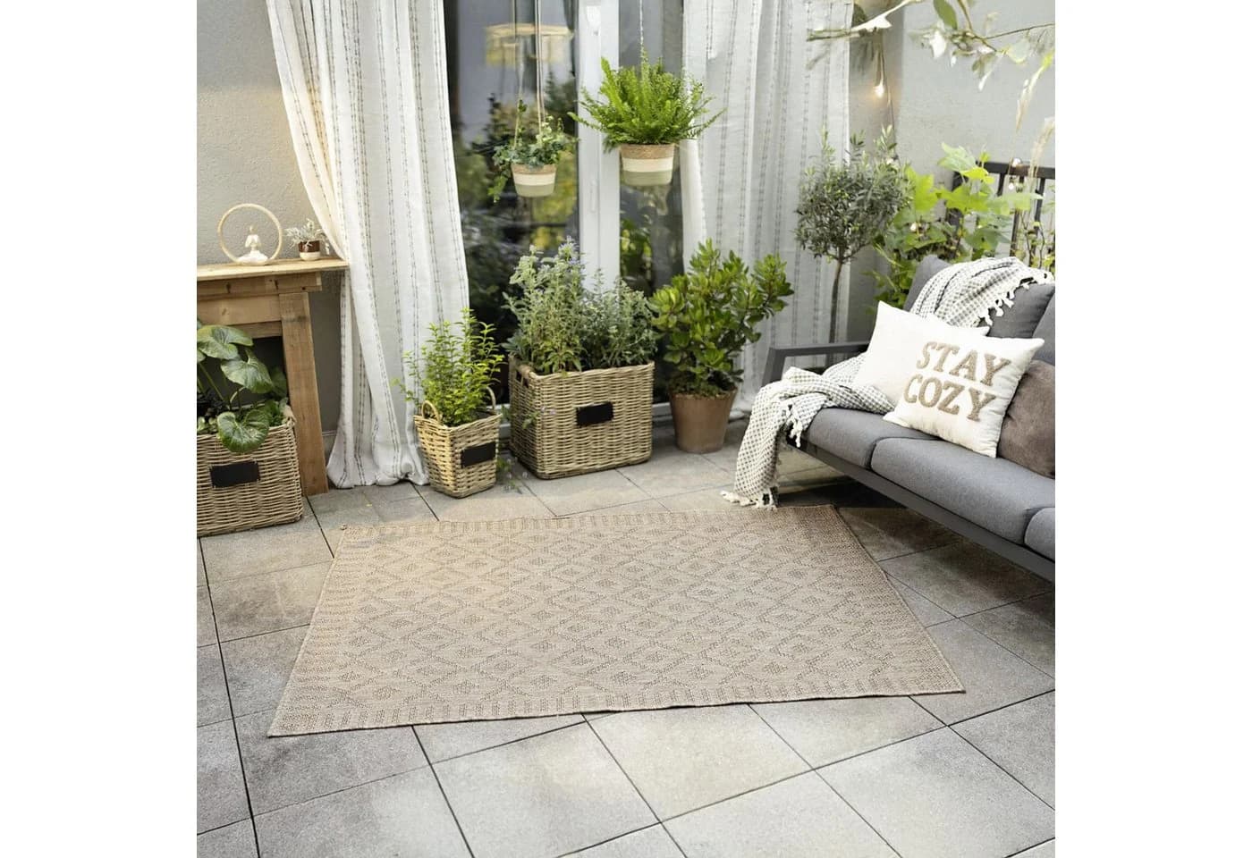 Dekoleidenschaft Outdoorteppich "Naturally" Beige Polypropylen - Bild 5