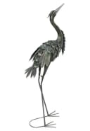 Dekoleidenschaft Gartenfigur Reiher Metall 90 cm Schwarz Grün Gold Bild 3