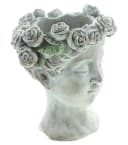 Dekoleidenschaft Blumentopf Büste "Rosenkrone" Grau Polyresin Bild 3