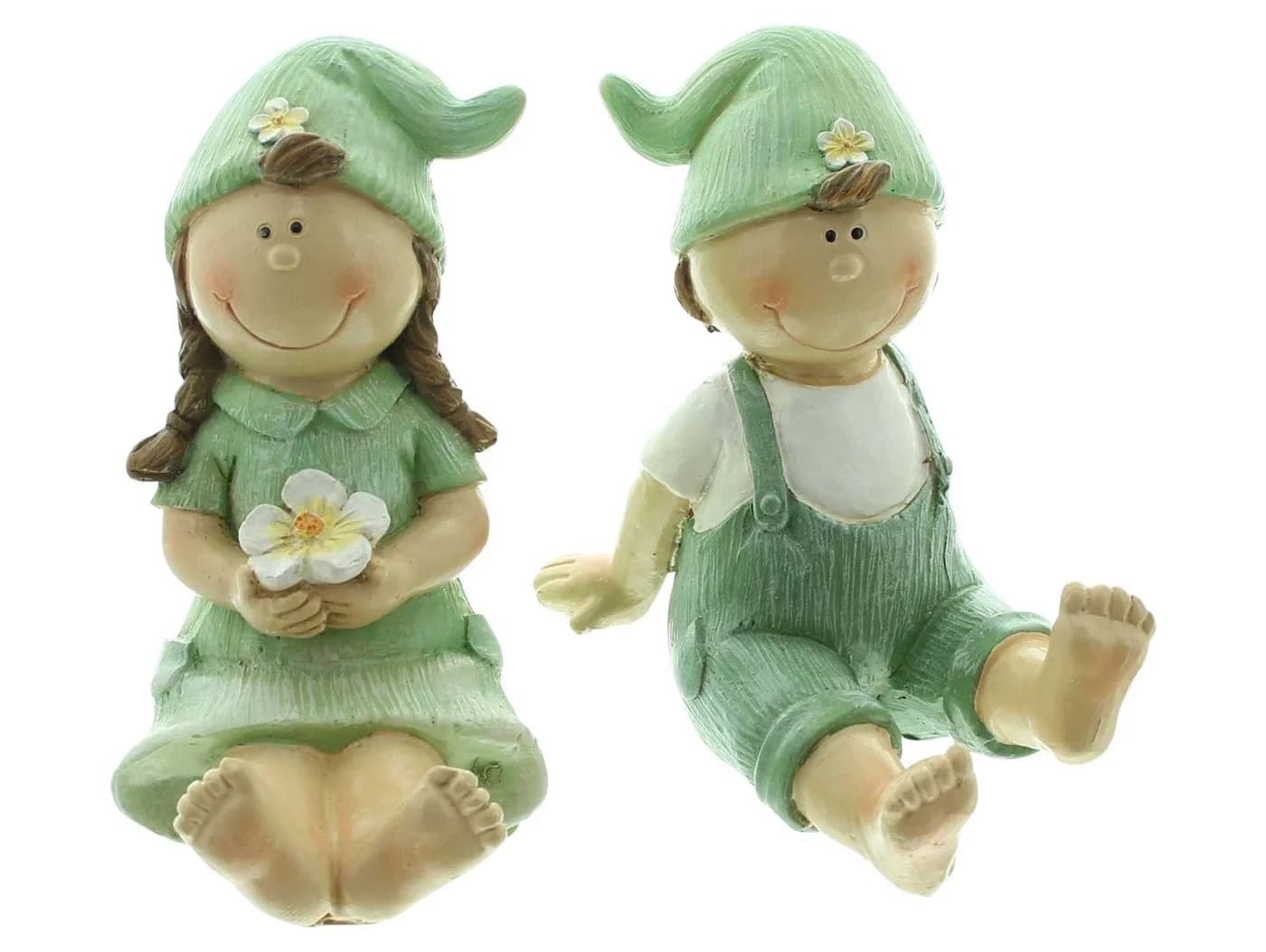 Dekoleidenschaft Dekofigur Frühling Set 2 St. Polyresin Grün - Bild 2