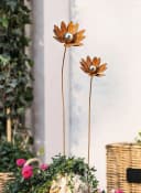 Dekoleidenschaft Gartenstecker Blume Metall Rost Finish Silber 2er Set Bild 1