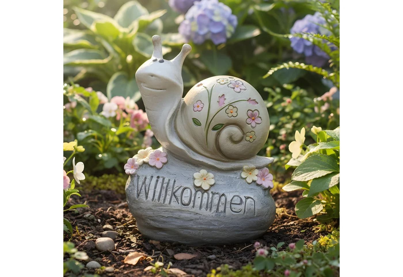Dekoleidenschaft Dekofigur Schnecke Willkommen Bunt - Bild 3