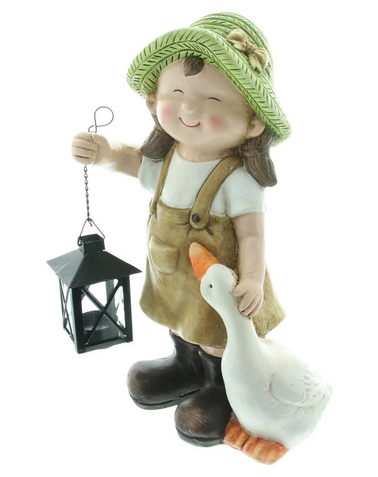 Dekoleidenschaft Dekofigur Mädchen mit Laterne Outdoor Gartendeko - Bild 3