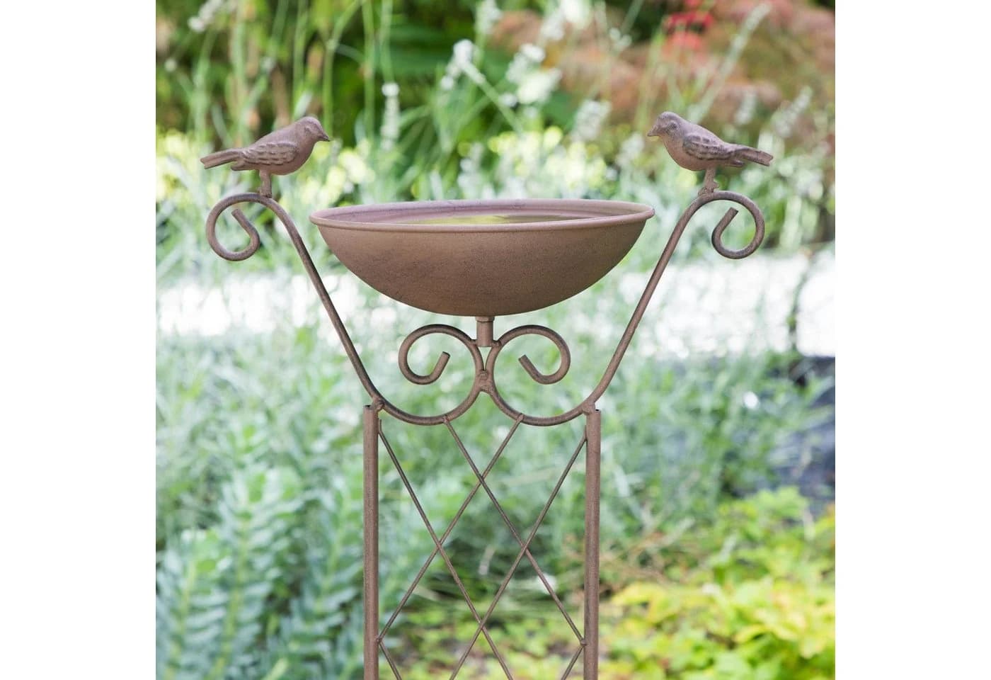 Dekoleidenschaft Gartenstecker Vogeltränke Metall Rostoptik - Bild 3