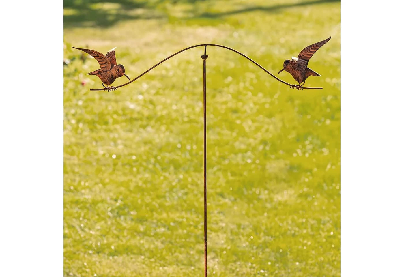 Dekoleidenschaft Gartenstecker Vogelwippe Metall Braun