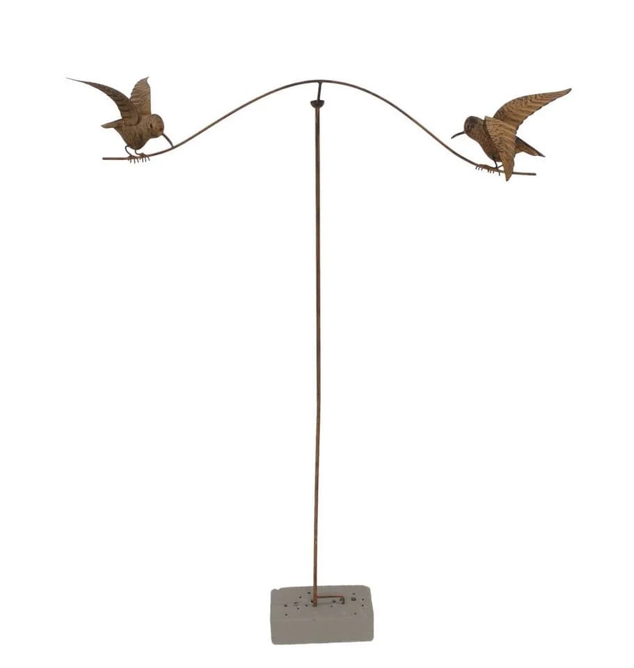 Dekoleidenschaft Gartenstecker Vogelwippe Metall Braun - Bild 3