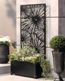 Dekoleidenschaft Blumenkasten mit Rankgitter Metall Schwarz Bild 1