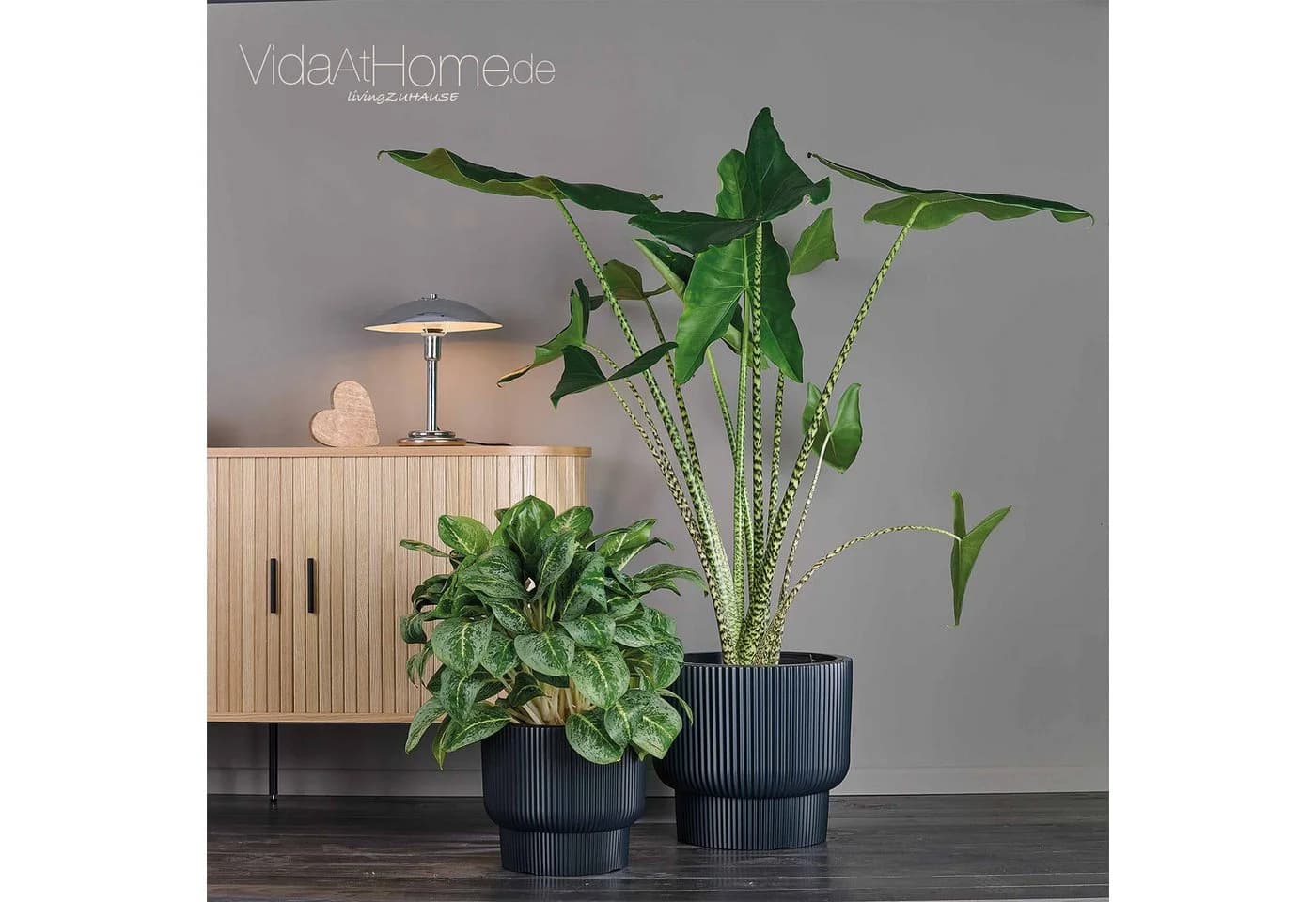 VidaAtHome.de Blumentopf Design-Pflanzgefäße-Set ULEY (2er Set) Anthrazit - Bild 3