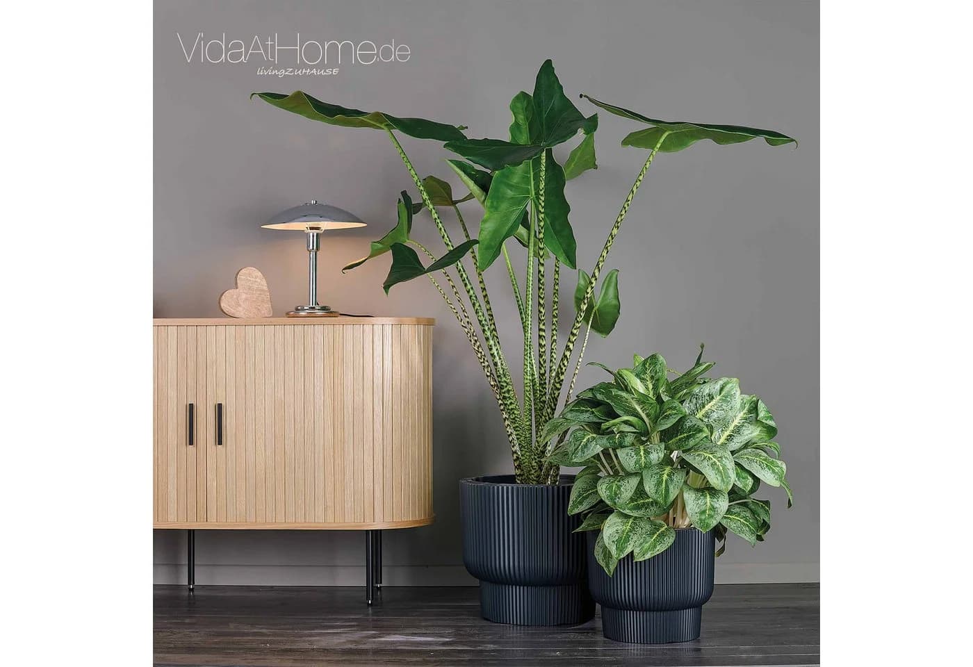 VidaAtHome.de Blumentopf Design-Pflanzgefäße-Set ULEY (2er Set) Anthrazit - Bild 4