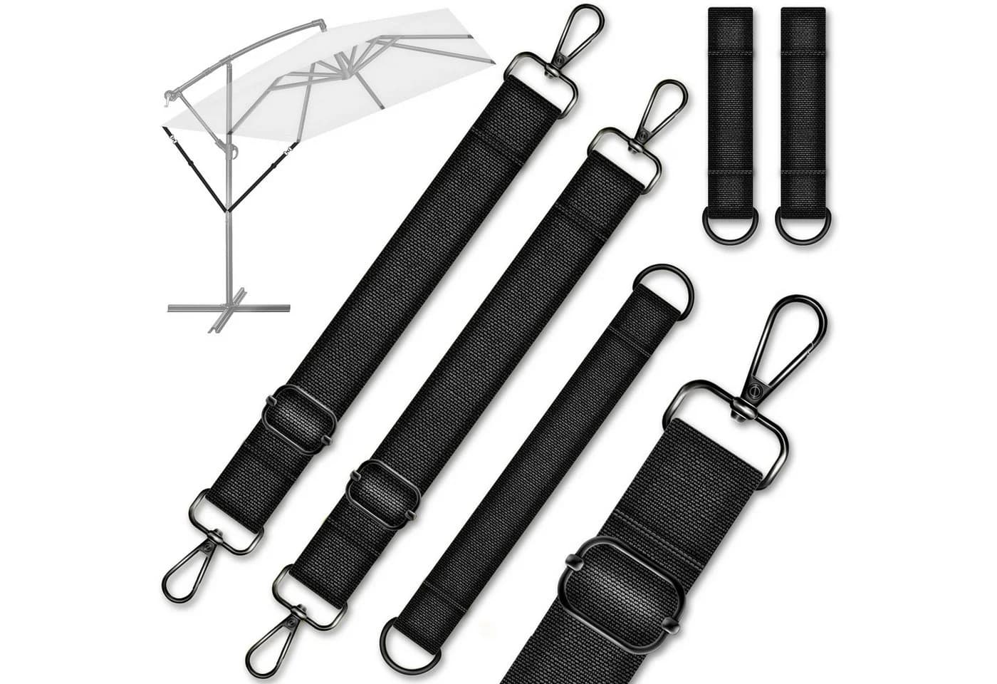 tillvex Windsicherung für Sonnenschirm bis 400 cm - 5-tlg. Set Schwarz - Bild 2