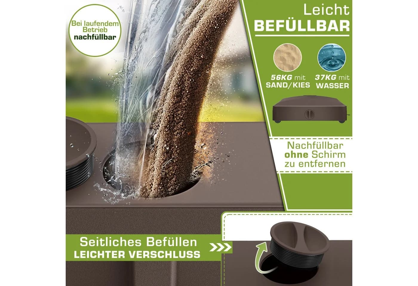 tillvex Sonnenschirmständer PAVERA/GRAVIA mit Rollen & Bremsen - Bild 3