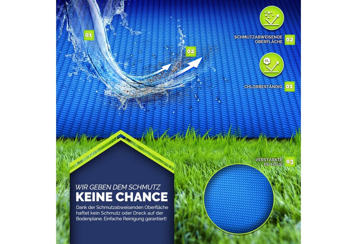 tillvex Premium Pool Bodenplane 250 g/m² UV-beständig & reißfest