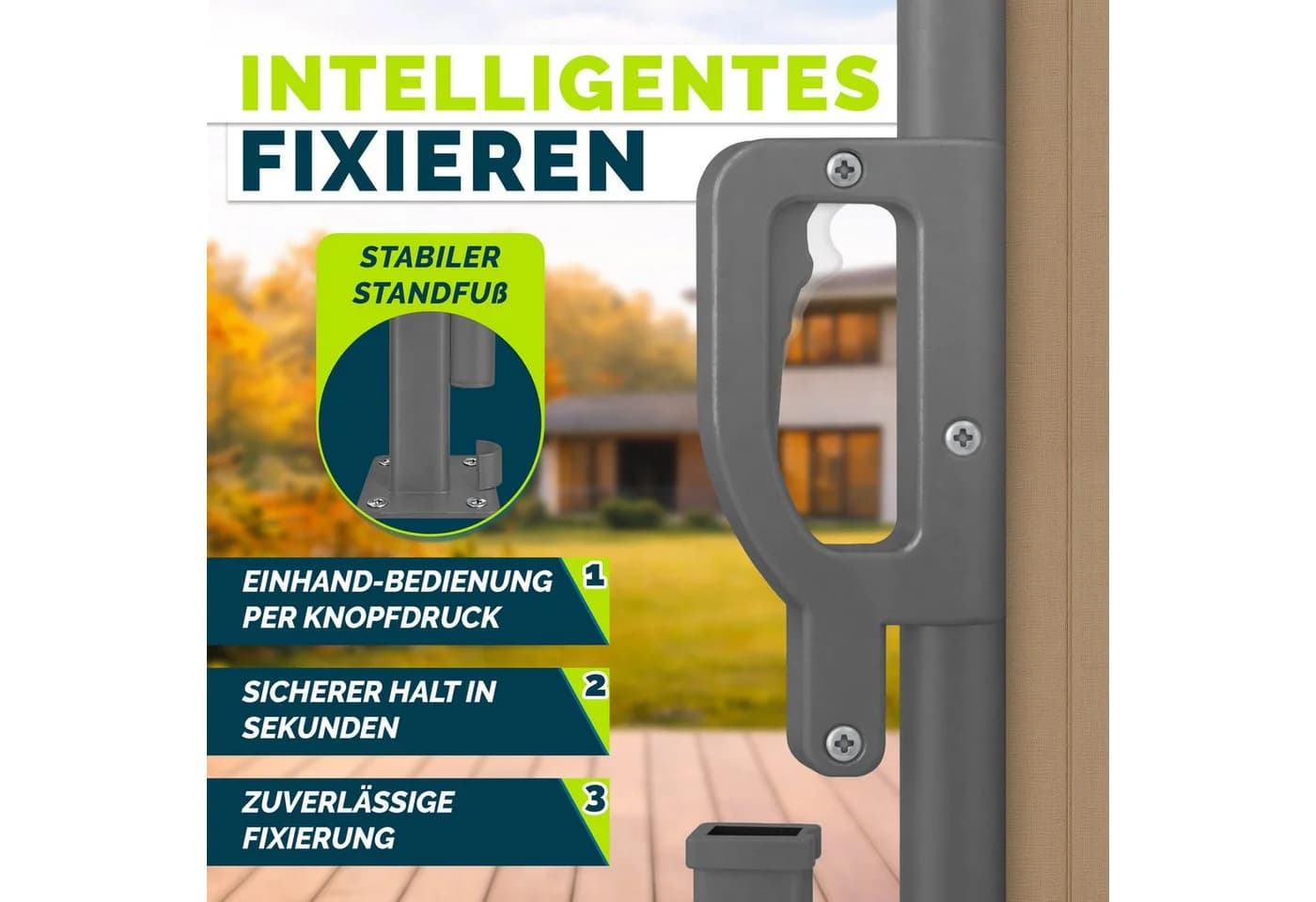 tillvex Seitenmarkise ausziehbar Sichtschutz Taupe - Bild 3