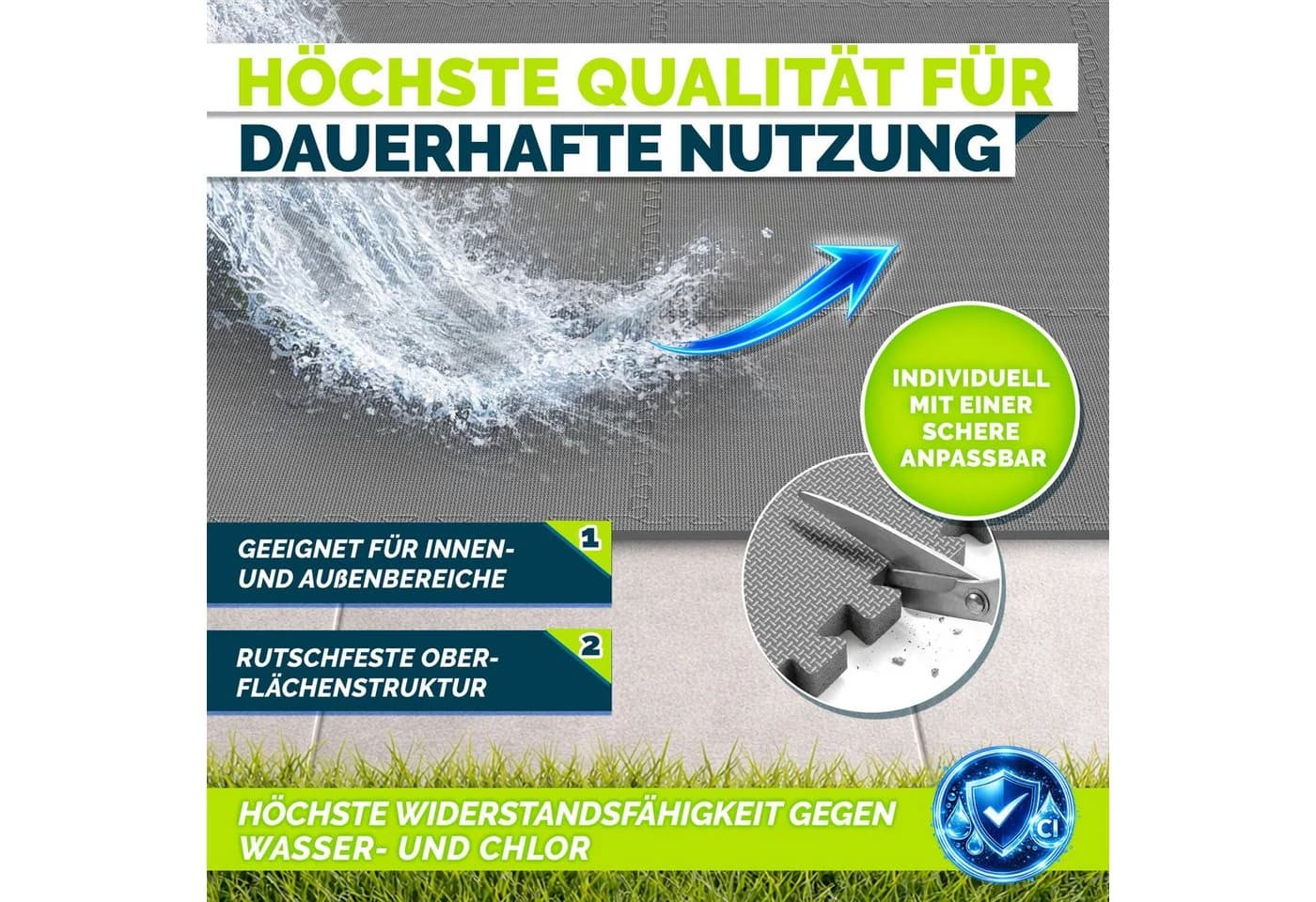 tillvex Pool-Bodenschutzfliese Grau EVA-Schaumstoff - Bild 3