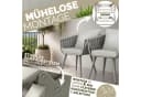 tillvex Gartenstuhl Set 2-tlg. Beige Aluminium Rope Design mit Armlehne Bild 4