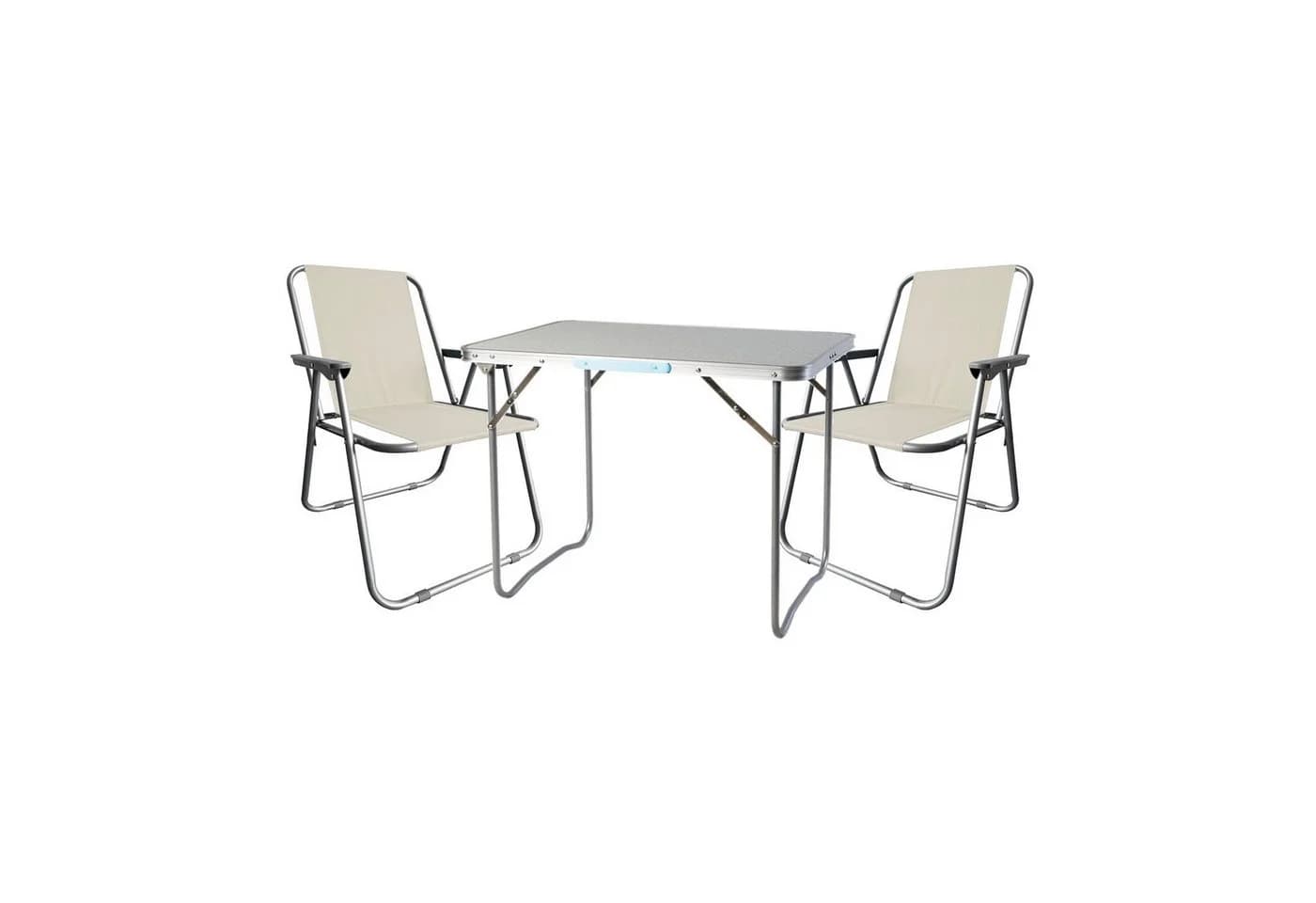 Mojawo 3tlg Campingmöbel Set Beige Aluminium - Bild 2