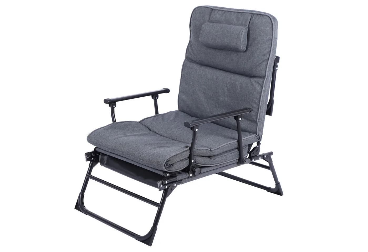 Mojawo 2-in-1 Gartenliege Relaxsessel Anthrazit mit Polster - Bild 5