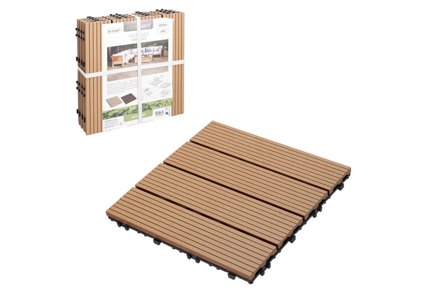 Mojawo WPC Klickfliese 12er Set Braun 30x30cm - Bild 3