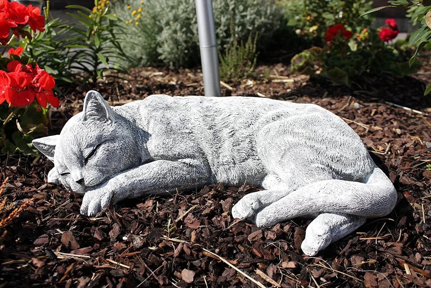 Stone and Style Gartenfigur Große Katze Schlafend Stein
