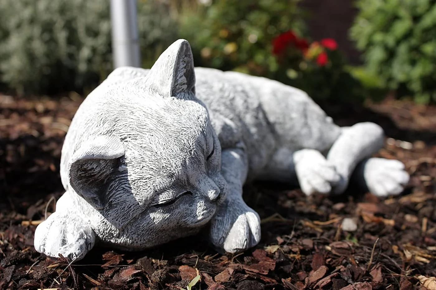 Stone and Style Gartenfigur Große Katze Schlafend Stein - Bild 3