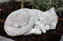 Steinfigur Katze Schlafend Frostfest Garten Deko Bild 1