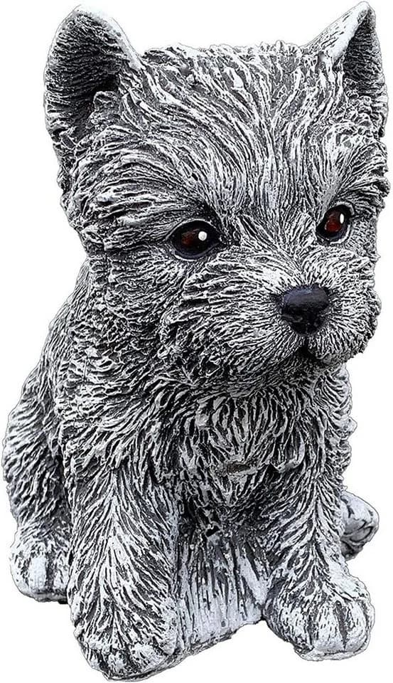 Stone and Style Gartenfigur Yorkshire Terrier Grau Frostfest - Bild 2