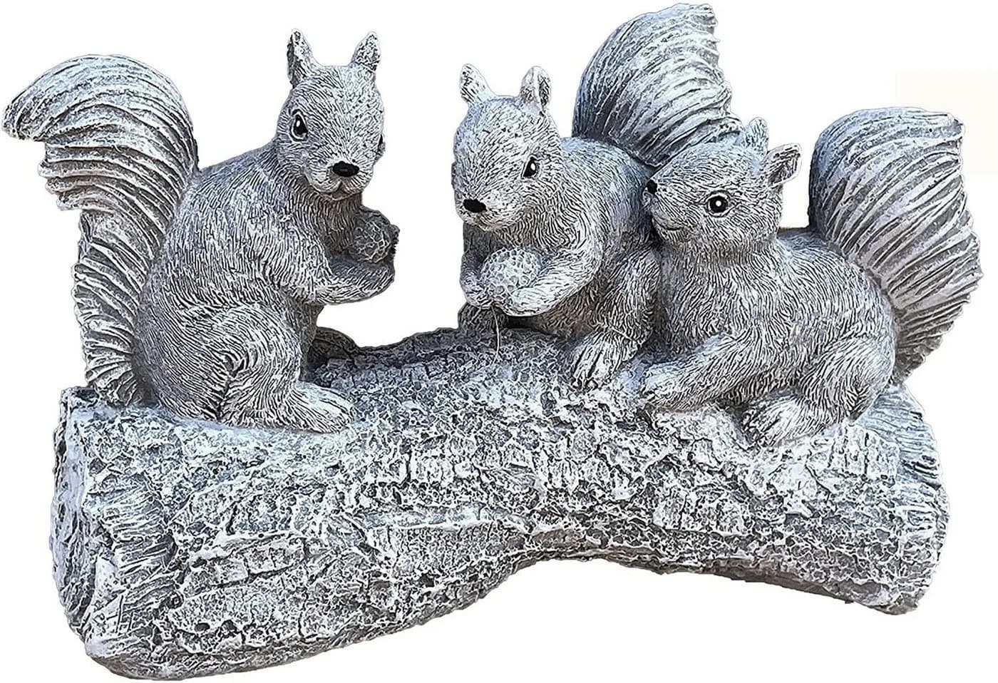 Stone and Style Frostfeste Steinfigur 3 Eichhörnchen Grau - Bild 2