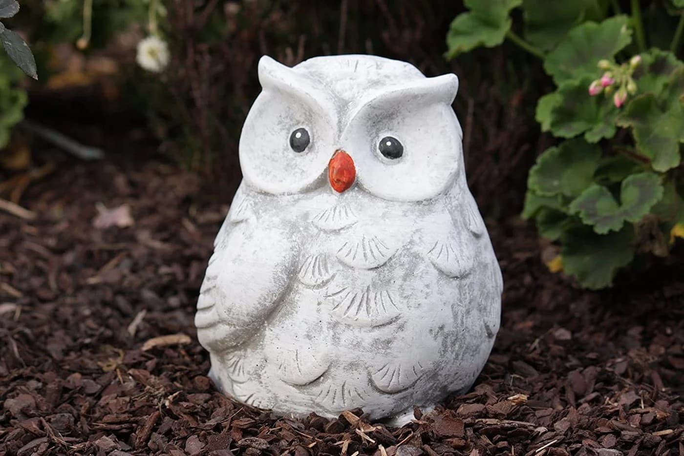 Stone and Style Gartenfigur Frostfeste Steinfigur Eule Hedwig Grau
