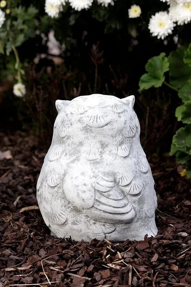 Stone and Style Gartenfigur Frostfeste Steinfigur Eule Hedwig Grau - Bild 4