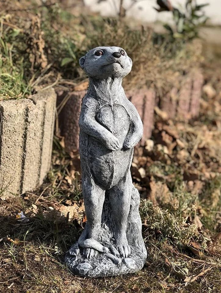Stone and Style Gartenfigur Erdmännchen Stehend Steinfigur