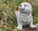 Stone and Style Gartenfigur Frostfeste Steinfigur große Robbe Grau Bild 3