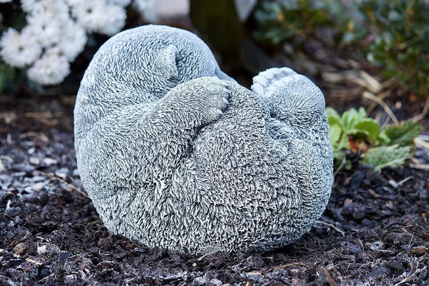 Frostfeste Steinfigur Bär auf Rücken Panda Gartenfigur - Bild 4