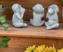 Stone and Style 3er-Set Steinfiguren Affen Grau Frostfest Bild 5