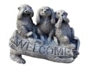 Stone and Style Gartenfigur Frostfeste Steinfigur 3 Erdmännchen Welcome Grau Bild 2